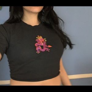 Brandy Melville black dragon tee! Good condition!